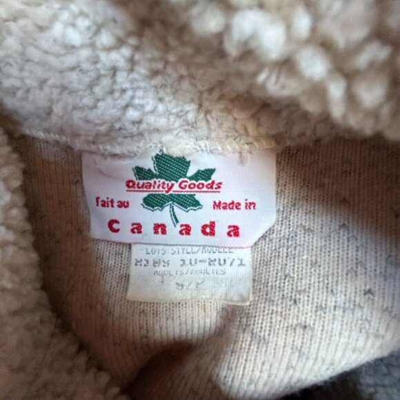 Vintage Quality Goods Canada Women Small Gray Sherpa Fleece Vest Pocket Full-Zip - Picture 8 of 9